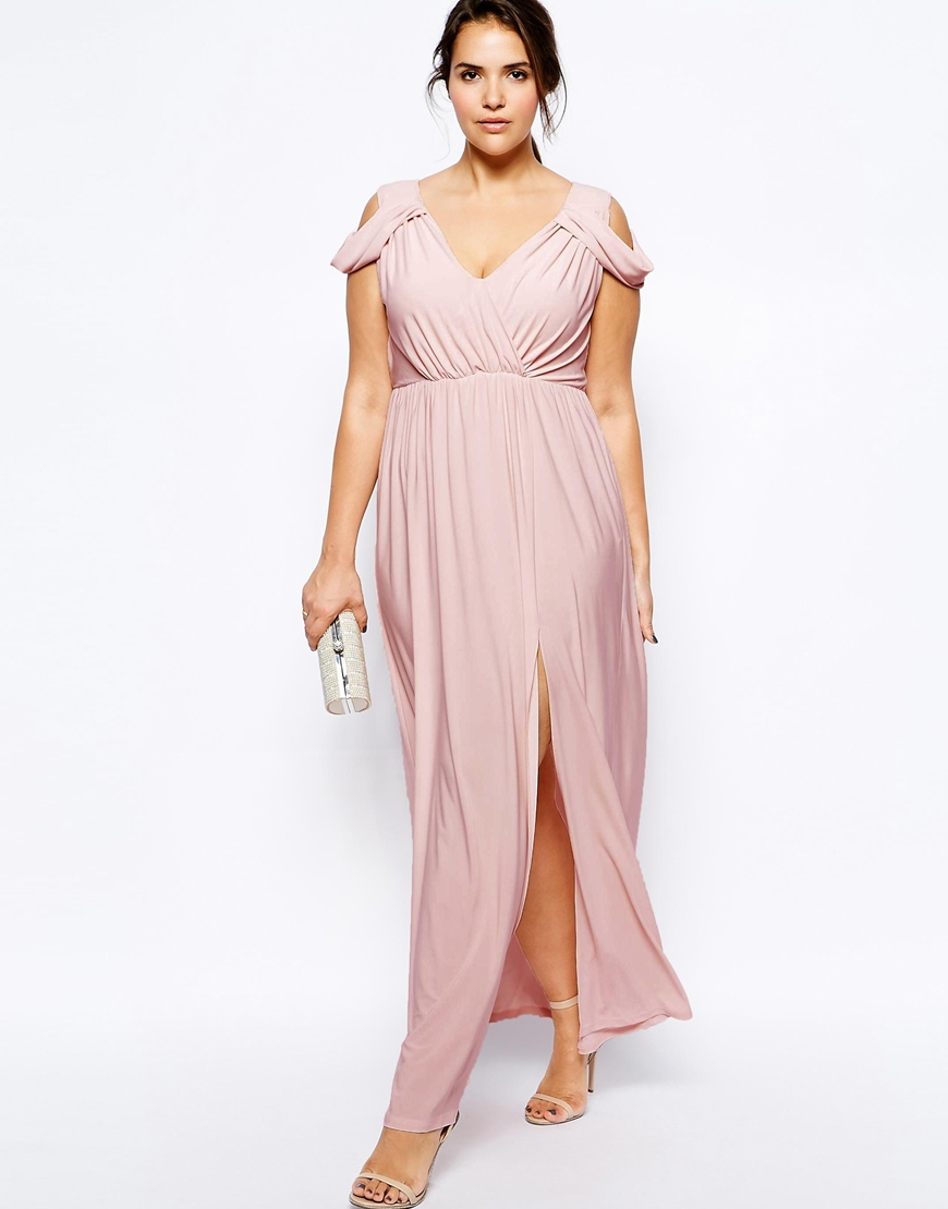 Lyst Asos Wrap Front Maxi Dress In Pink Gallery