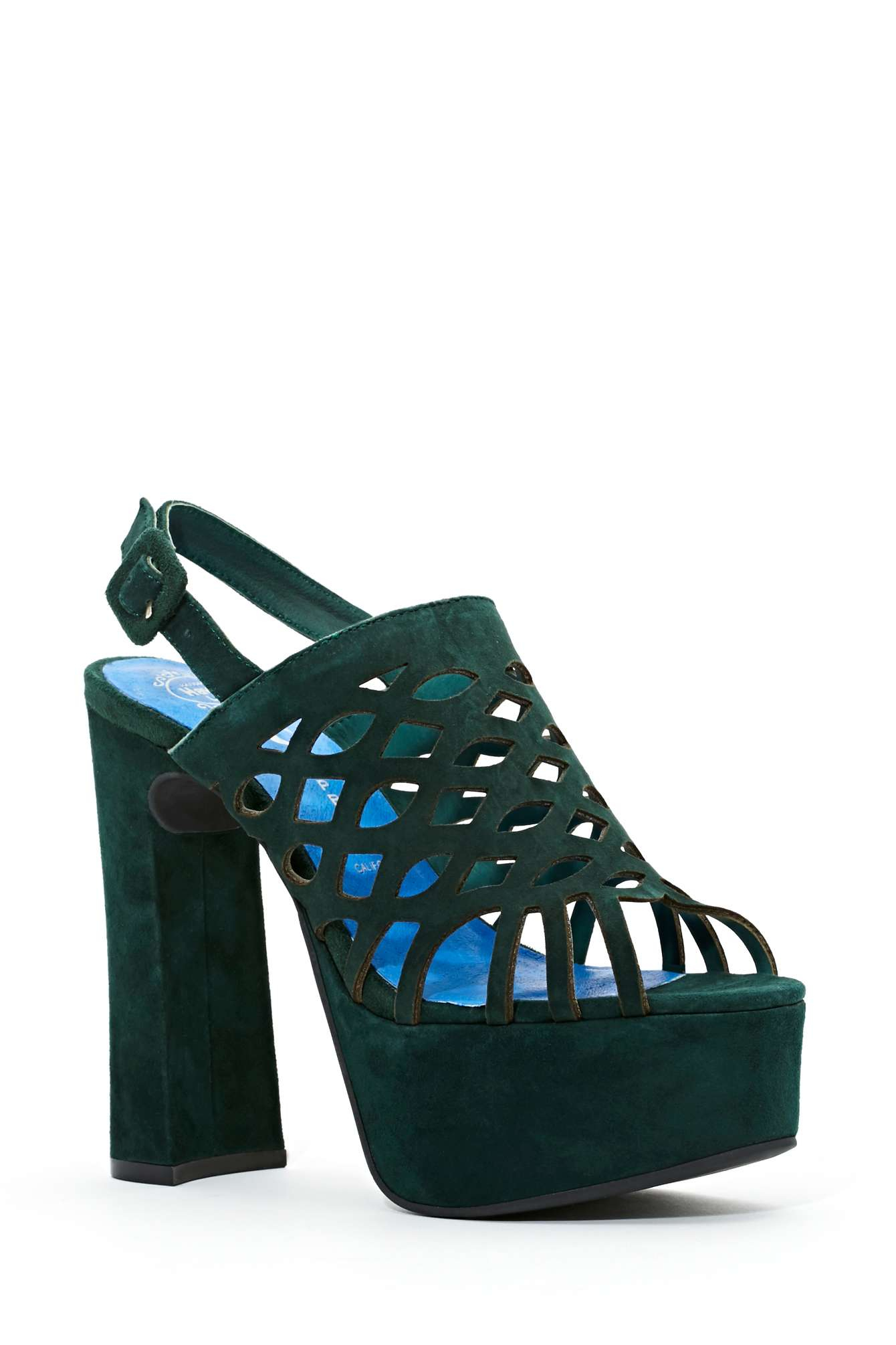 platform heels green
