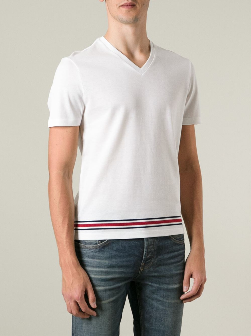 Lyst - Gucci V-Neck T-Shirt in White for Men