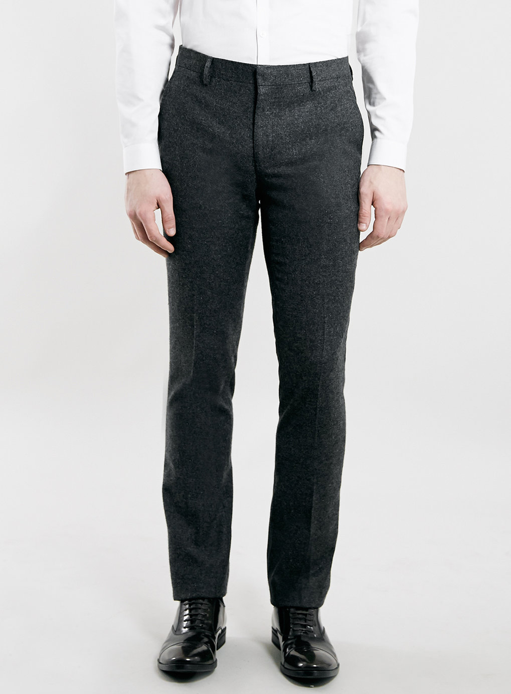 Lyst - Topman Dark Grey Textured Skinny Fit Suit Trousers in Gray for Men