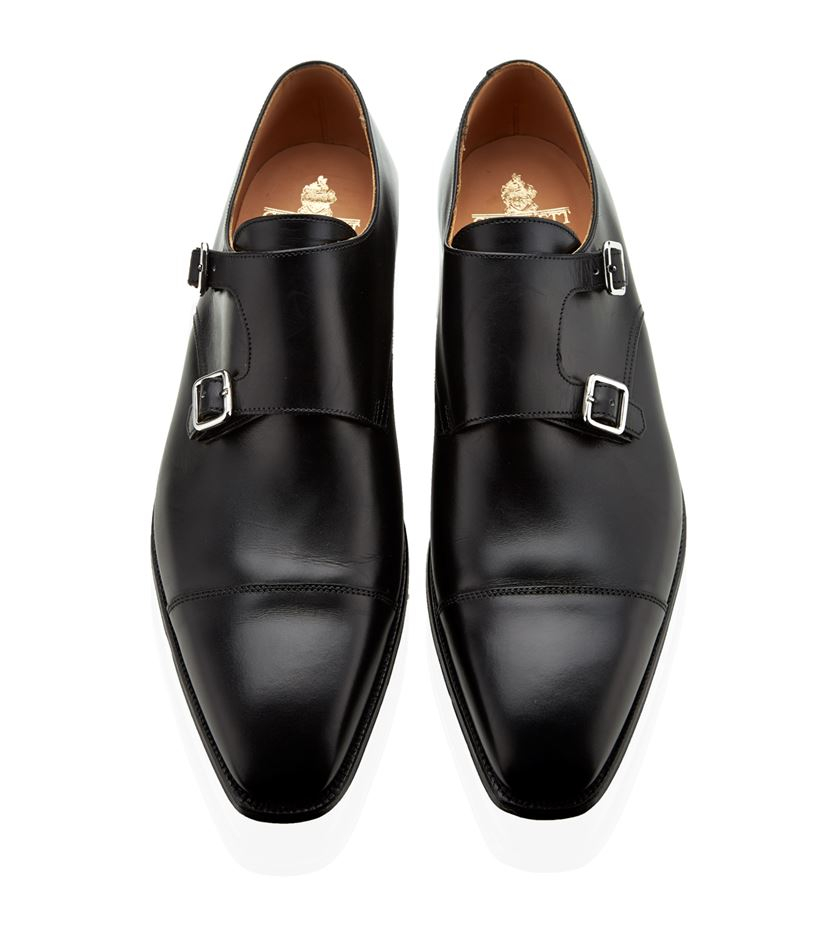 Crockett and jones Lowndes Leather Monk Shoe in Black for Men | Lyst