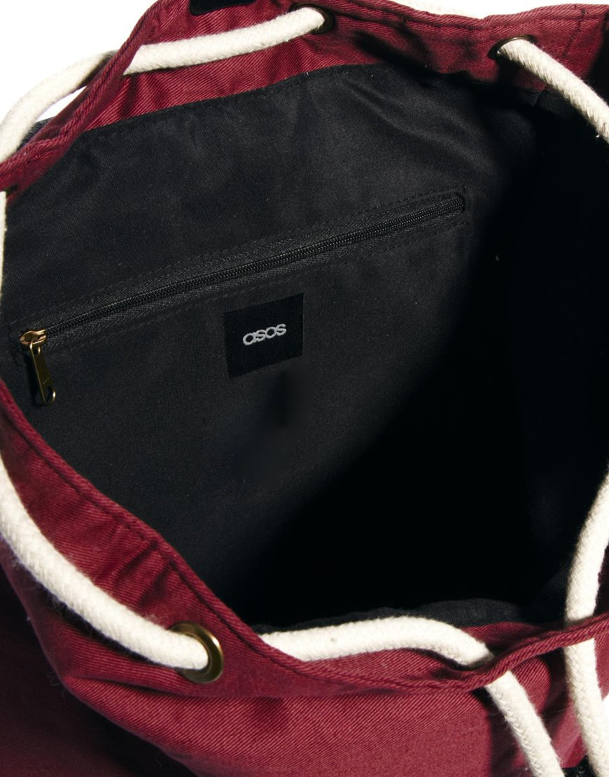 Lyst - Asos Backpack with Badge in Red for Men
