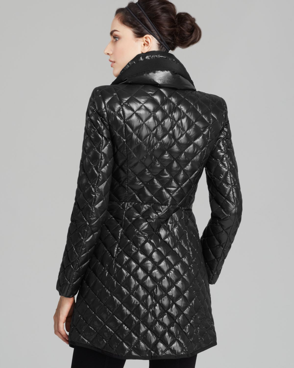 Lyst - Moncler Grandval Quilted Mid Length Down Coat in Black