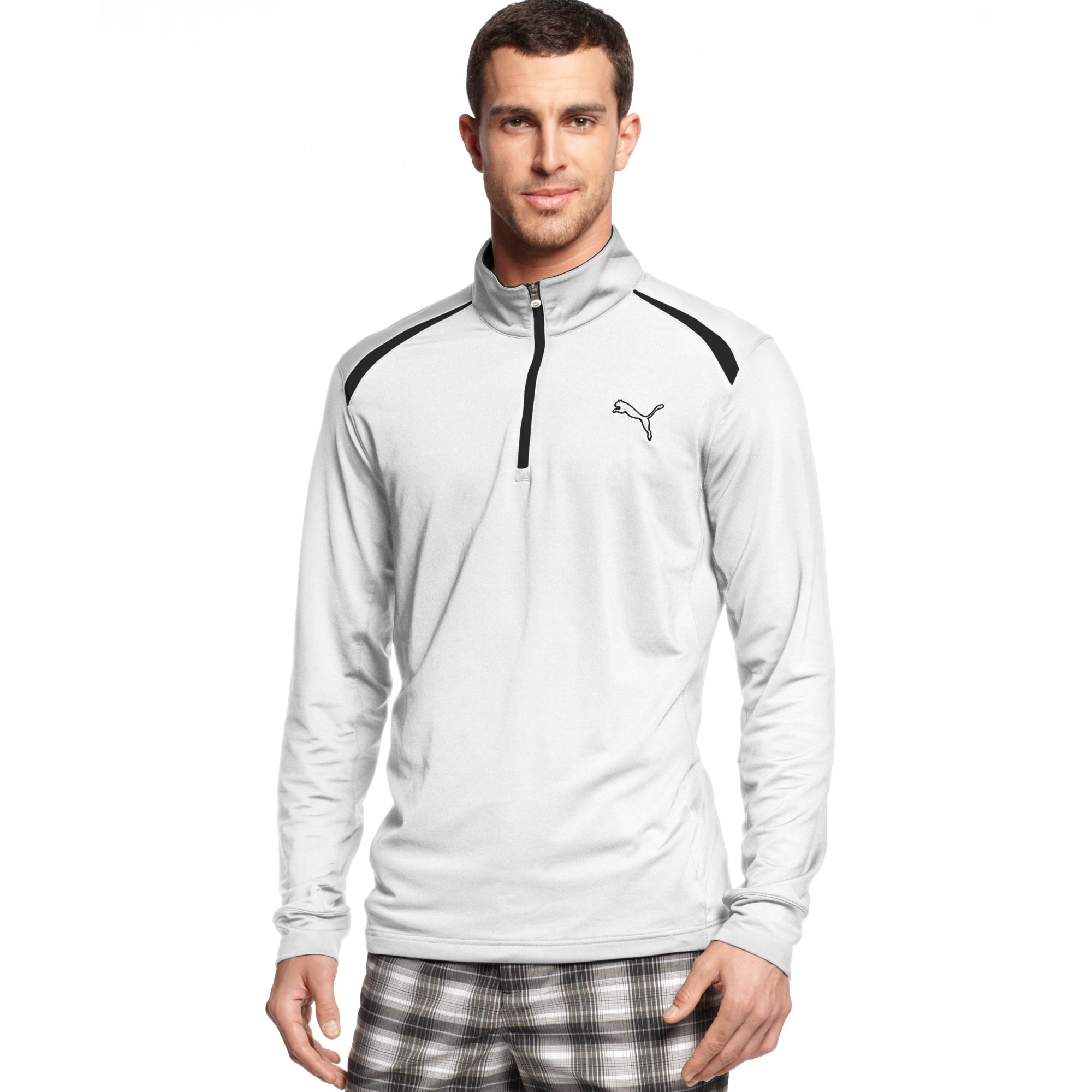 Puma Coolcell Quarter Zip Performance Golf Pullover in White for Men | Lyst