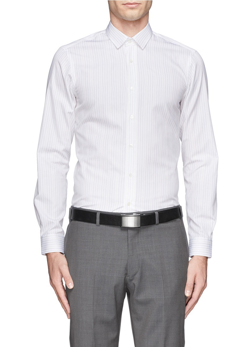Mr start Multicolour Thin Stripe Cotton Shirt in White for Men Lyst