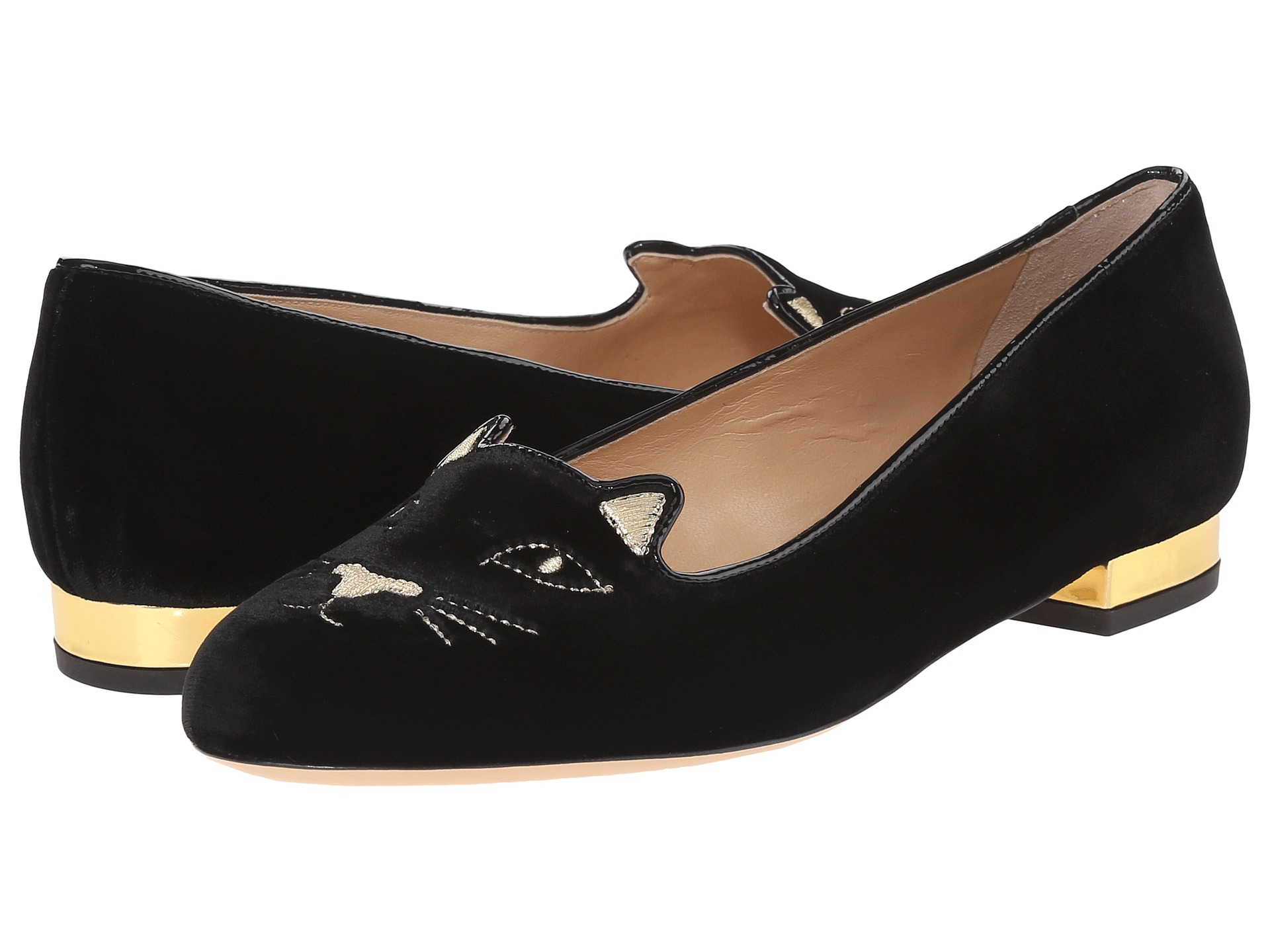 Charlotte olympia Kitty Flats in Metallic Lyst