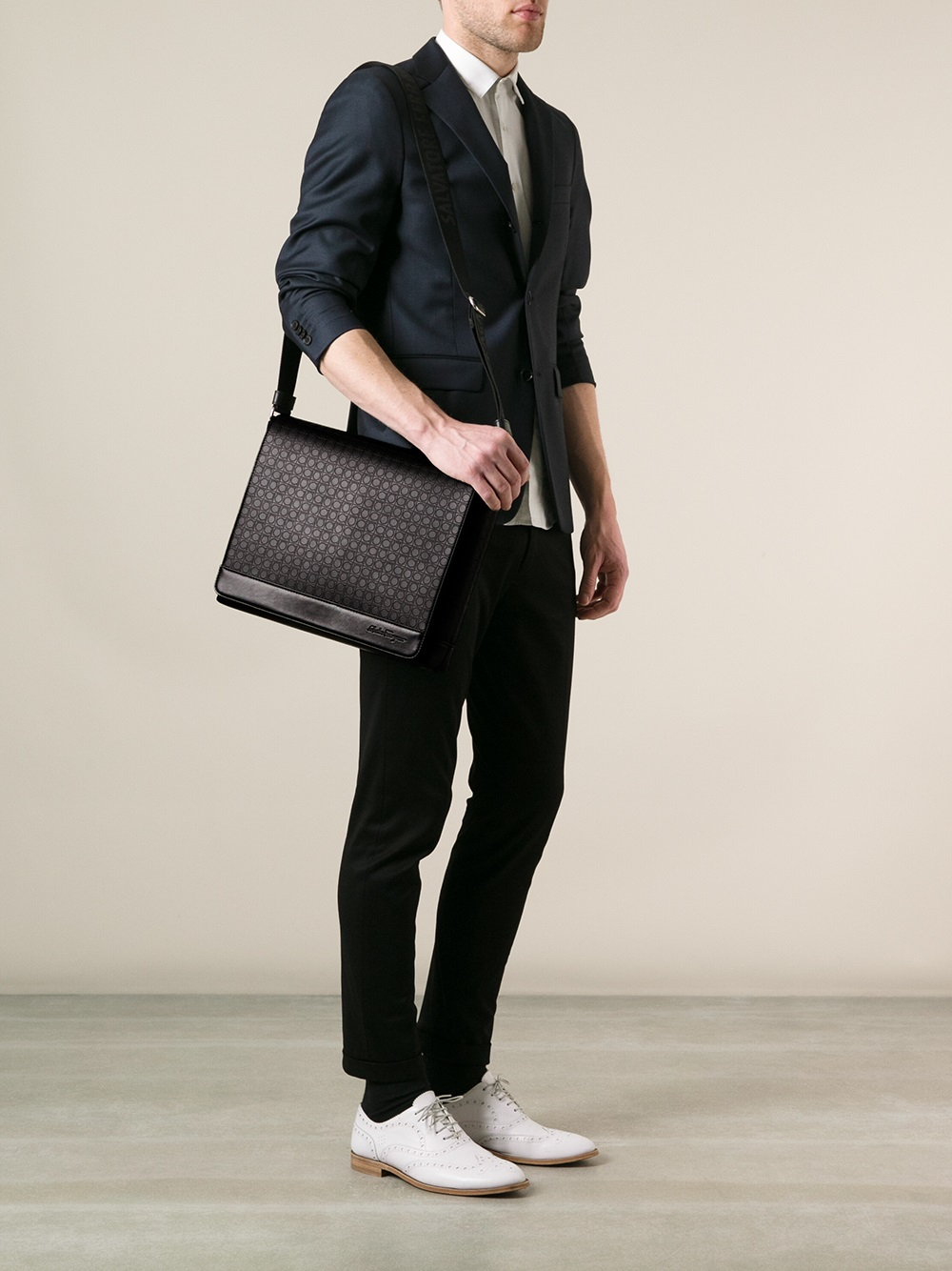 Lyst - Ferragamo Messenger Bag in Black for Men