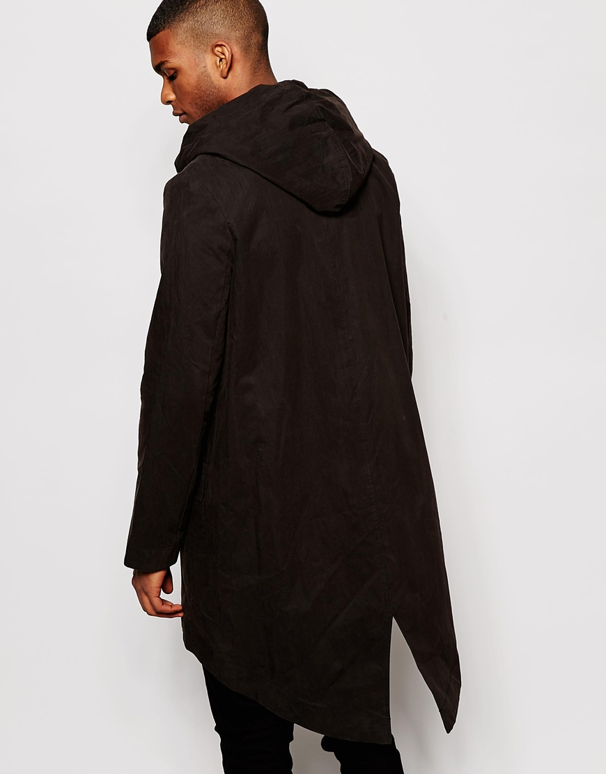 Lyst - Asos Fishtail Parka Jacket In Black in Black for Men