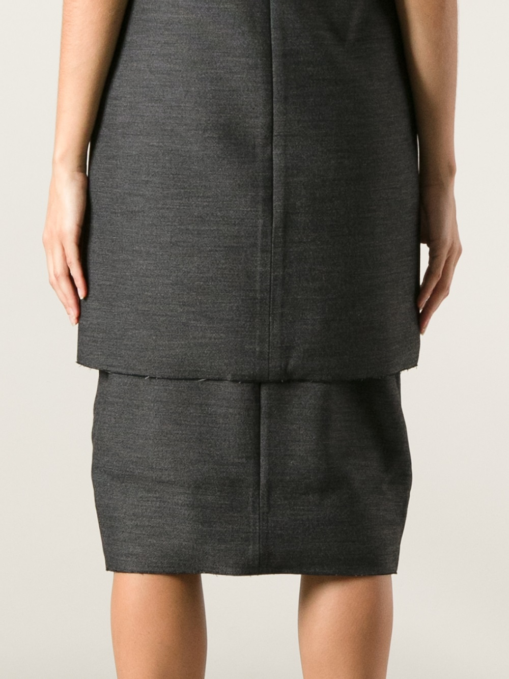Lyst - Alexander wang Leather Waistband Tulip Skirt in Gray