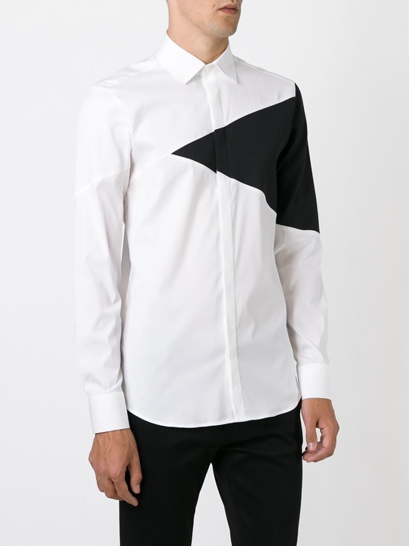 mens colour block shirt