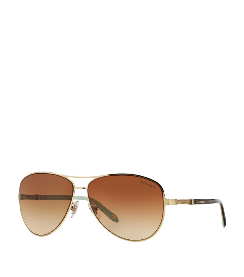 Tiffany & co. Aviator Sunglasses in Metallic | Lyst