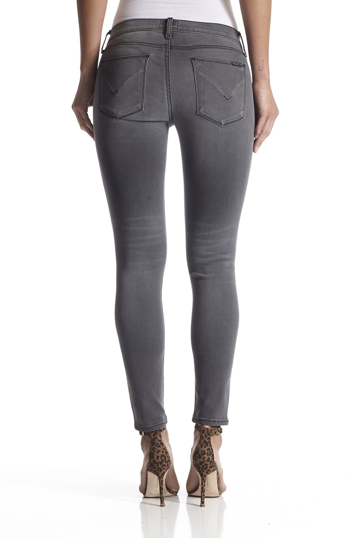 Hudson jeans Krista Ankle Super Skinny in Gray | Lyst