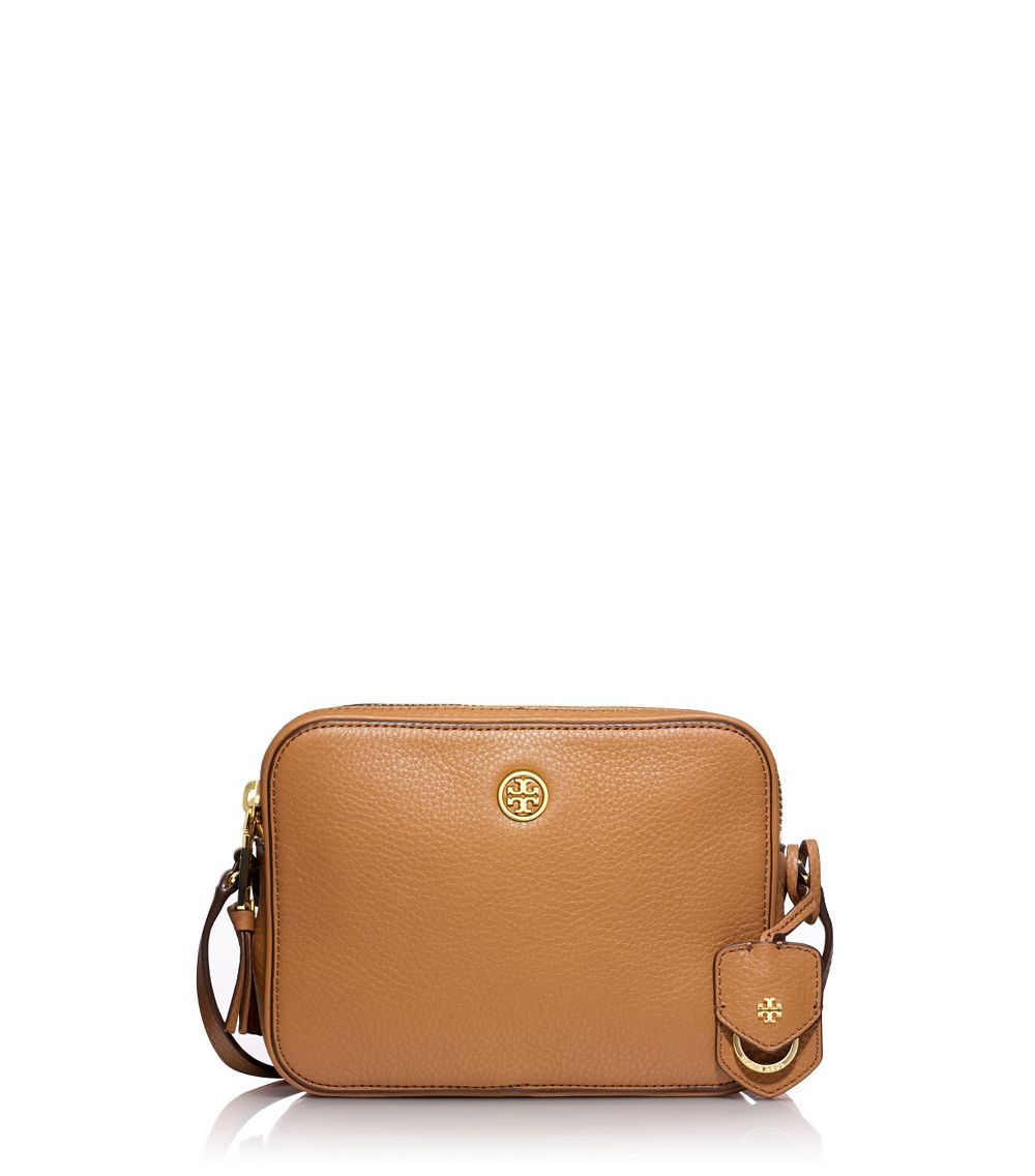 tory burch robinson pebbled double zip crossbody