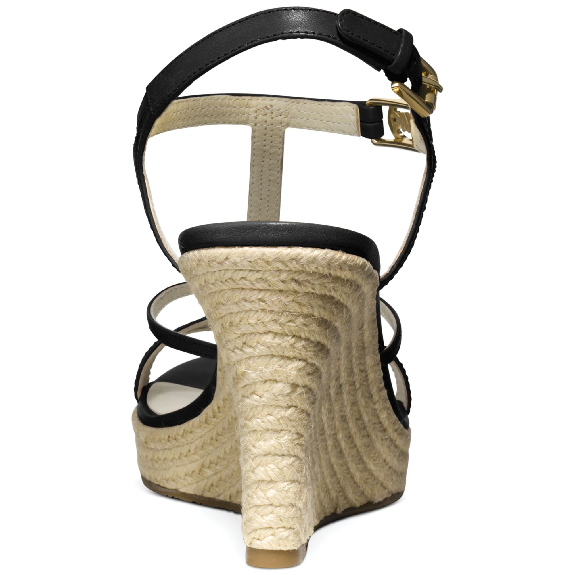 Michael kors Michael Cicely Platform Wedge Sandals in Brown (Black) | Lyst