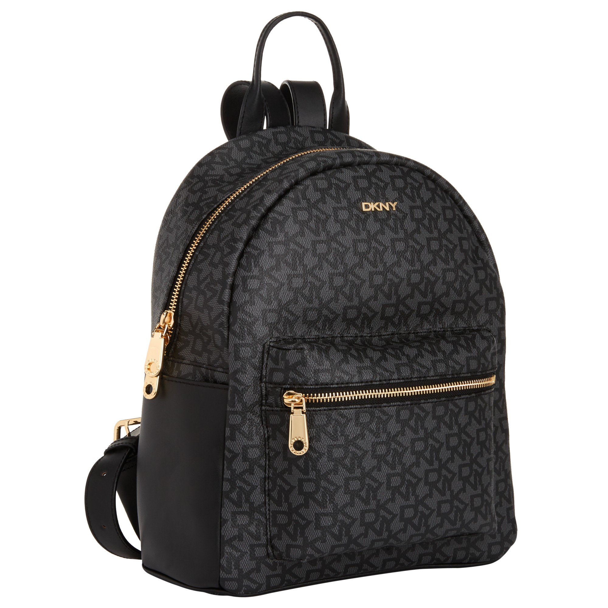Dkny Heritage Coated Leather Logo Backpack in Black | Lyst