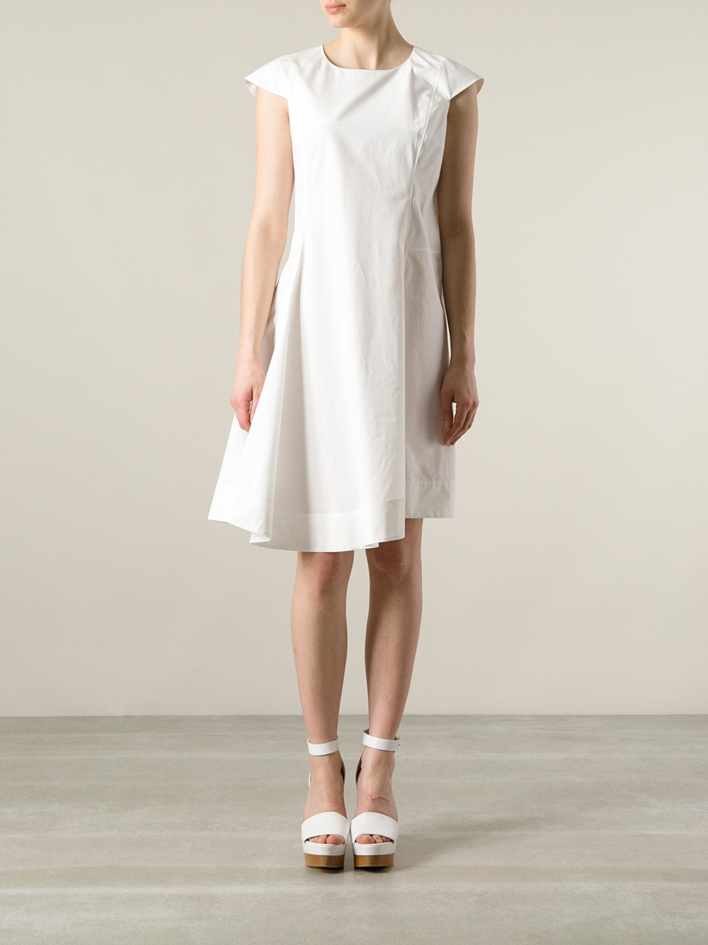 Lyst Jil Sander Loose Fit Dress in White