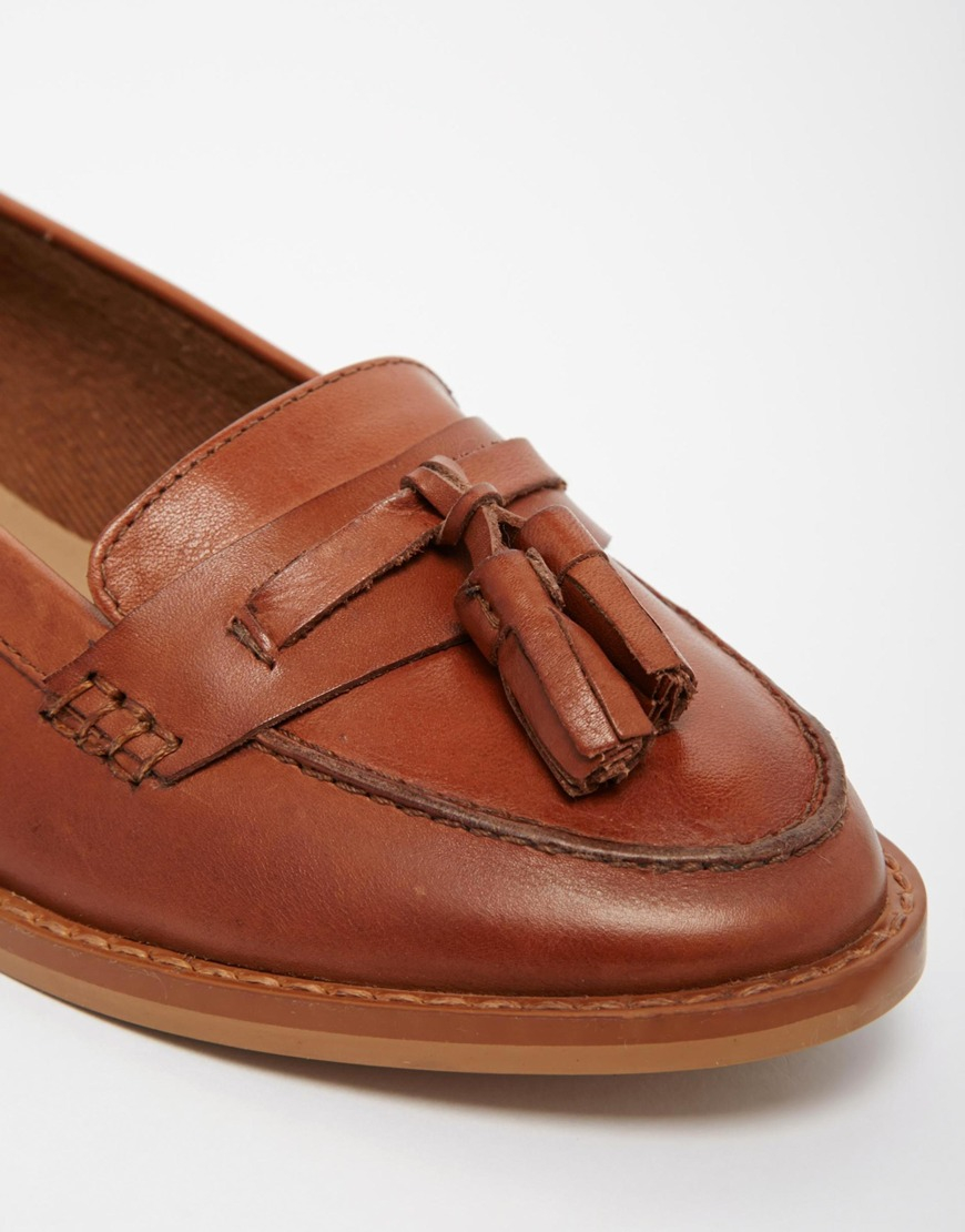 Oasis Tan Tassel Flat Loafer Shoes in Brown - Lyst