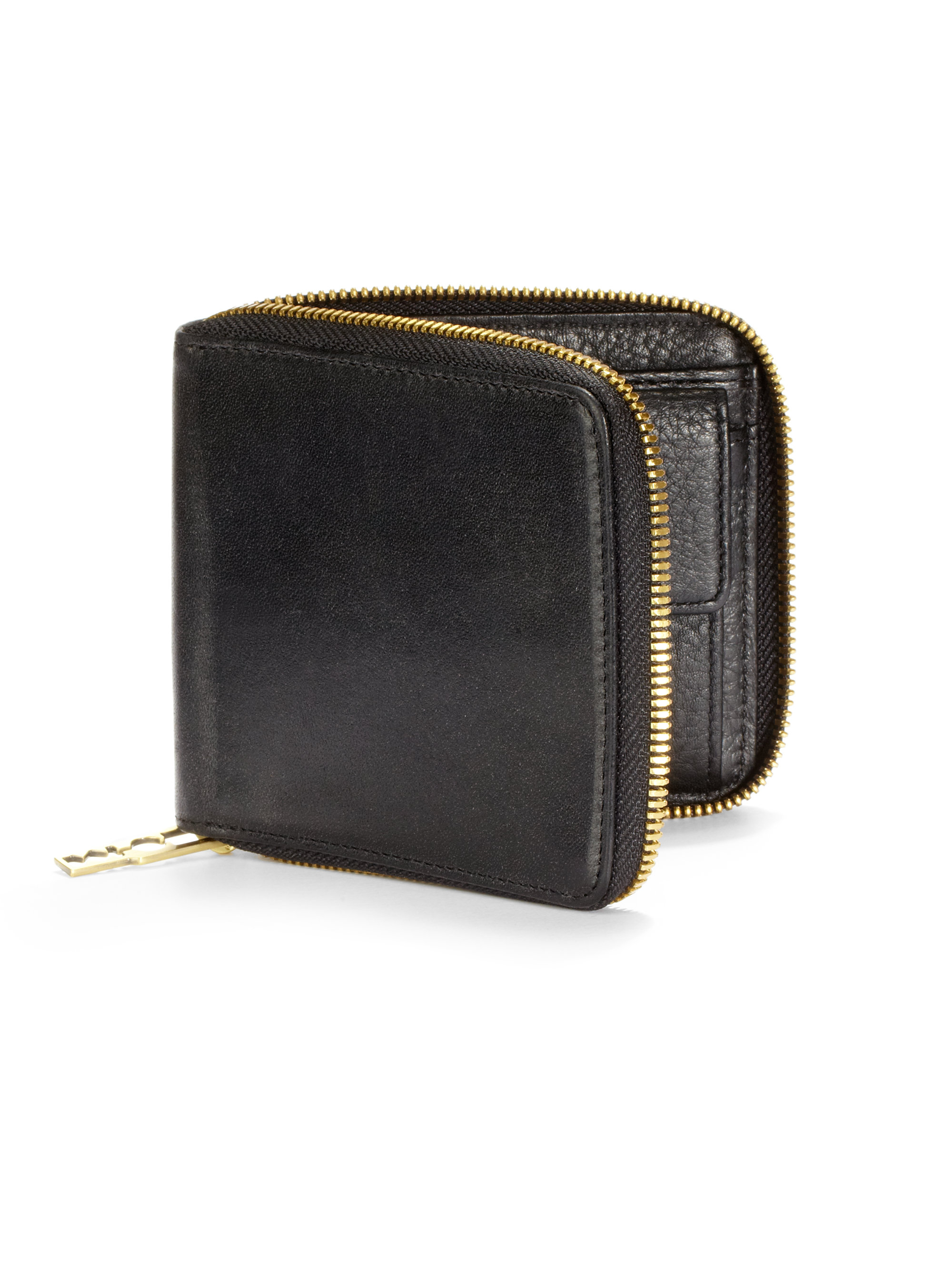 Lyst - Mcq Grainy Leather Zip-Around Wallet in Black