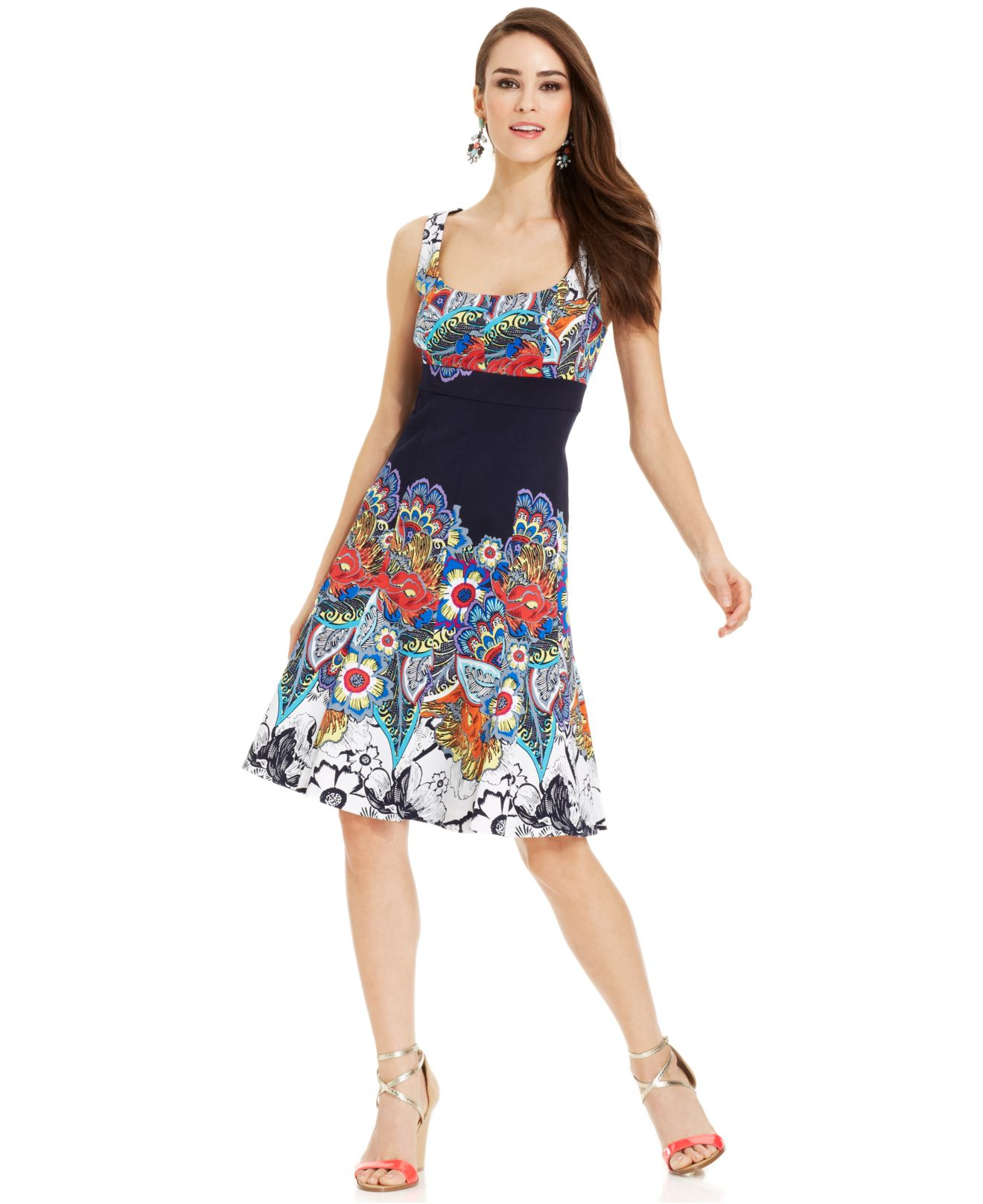 nine west sleeveless paisley print to