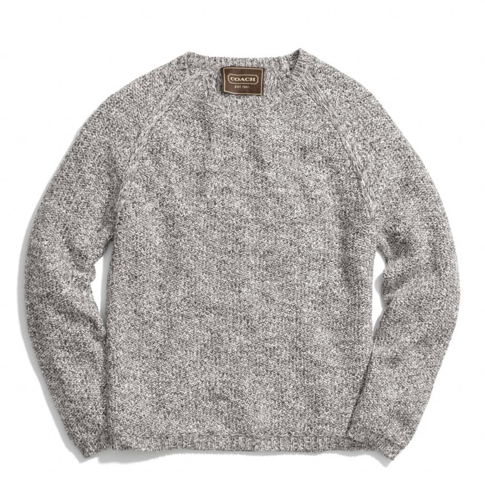 Coach Marled Crew Neck Sweater in Gray for Men (GREY) | Lyst