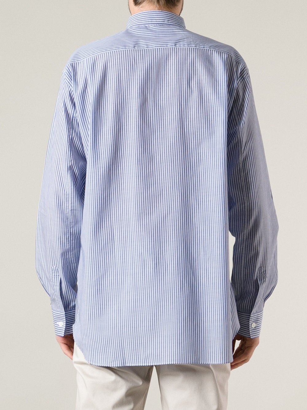 Lyst - Comme des garçons Striped Shirt in Blue for Men