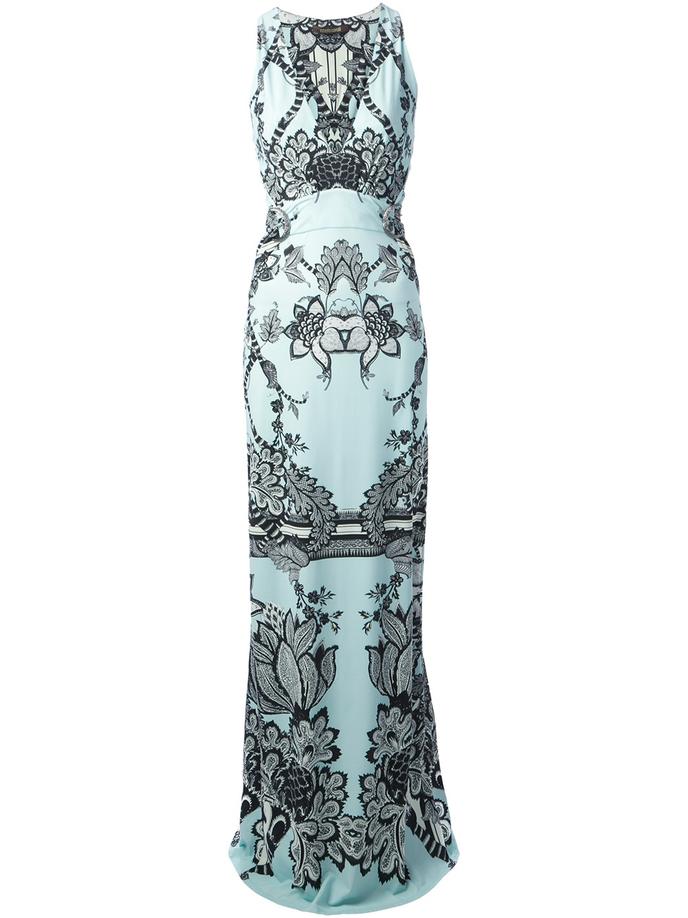 Lyst - Roberto Cavalli Printed Maxi Dress in Blue