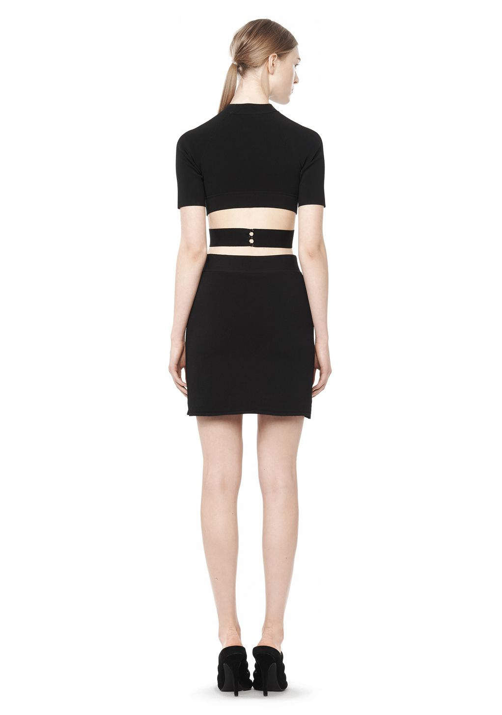 Alexander wang Criss Cross Crop Top in Black | Lyst