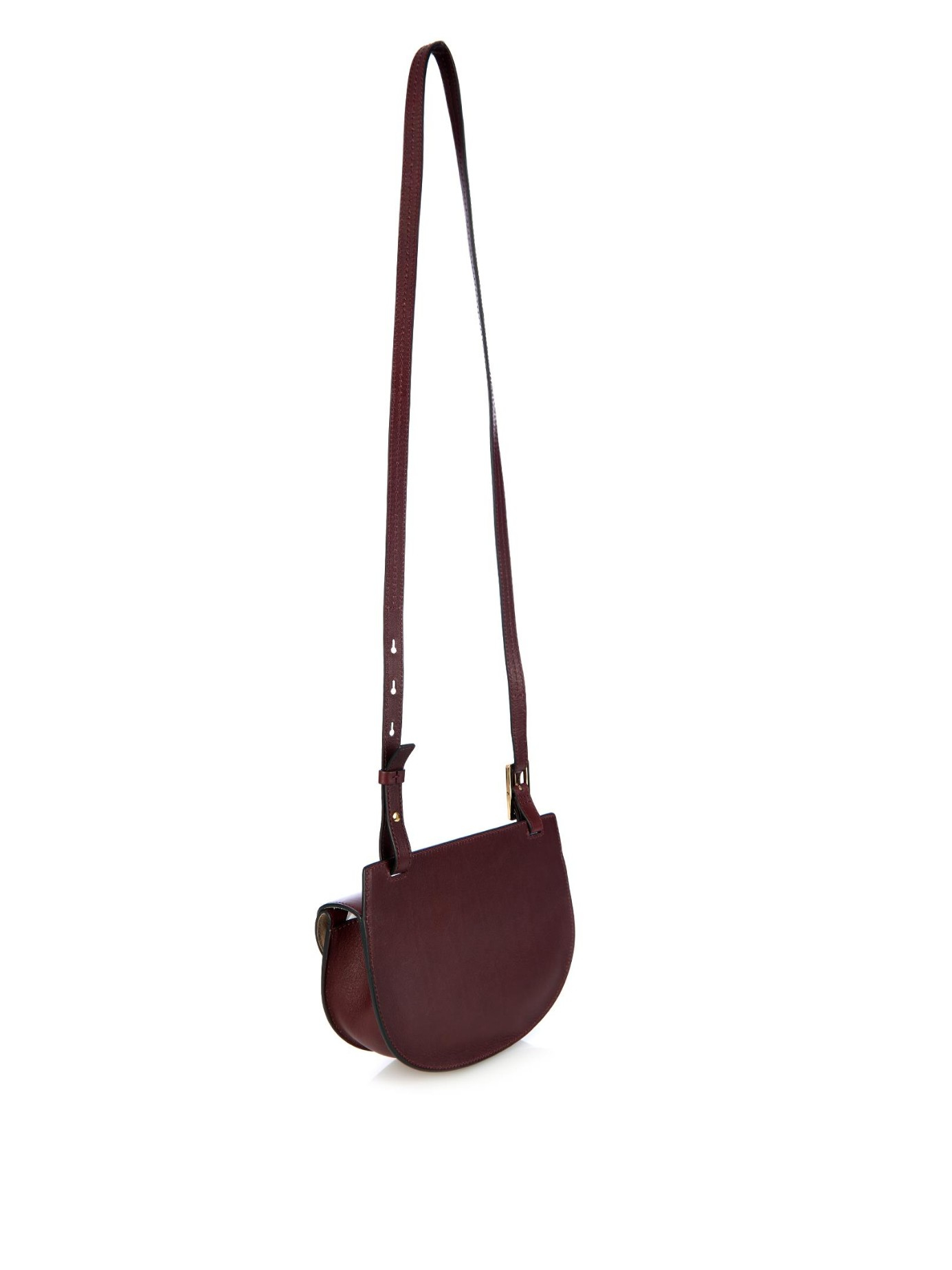 Chlo Georgia Mini Leather Cross-Body Bag in Purple (BURGUNDY) | Lyst