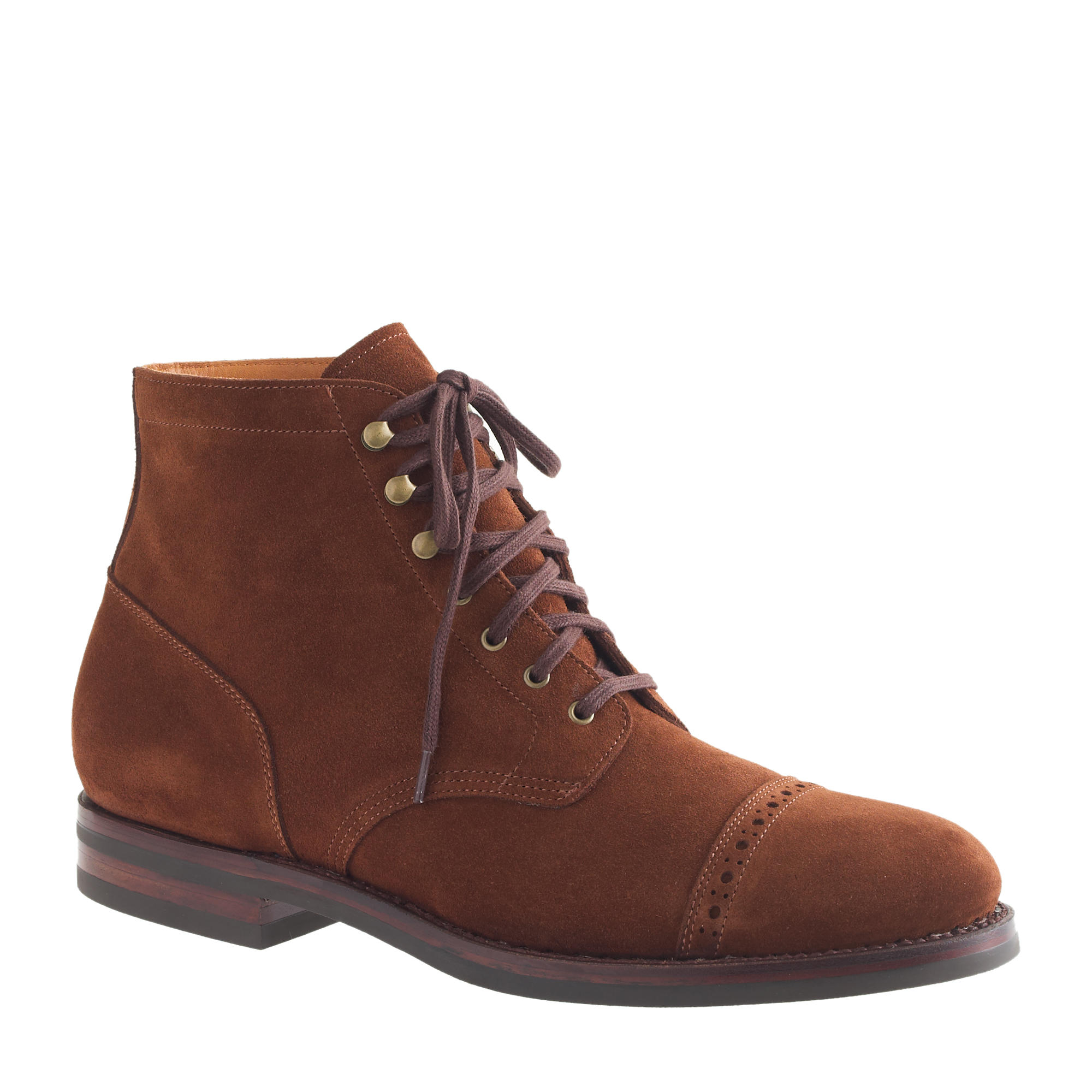 Lyst J Crew Ludlow Suede Cap  toe  Boots  in Brown for Men