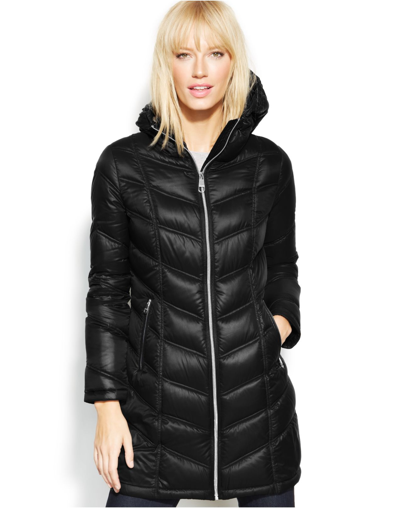 Calvin Klein Quilted Down Packable Puffer Coat in Black Lyst