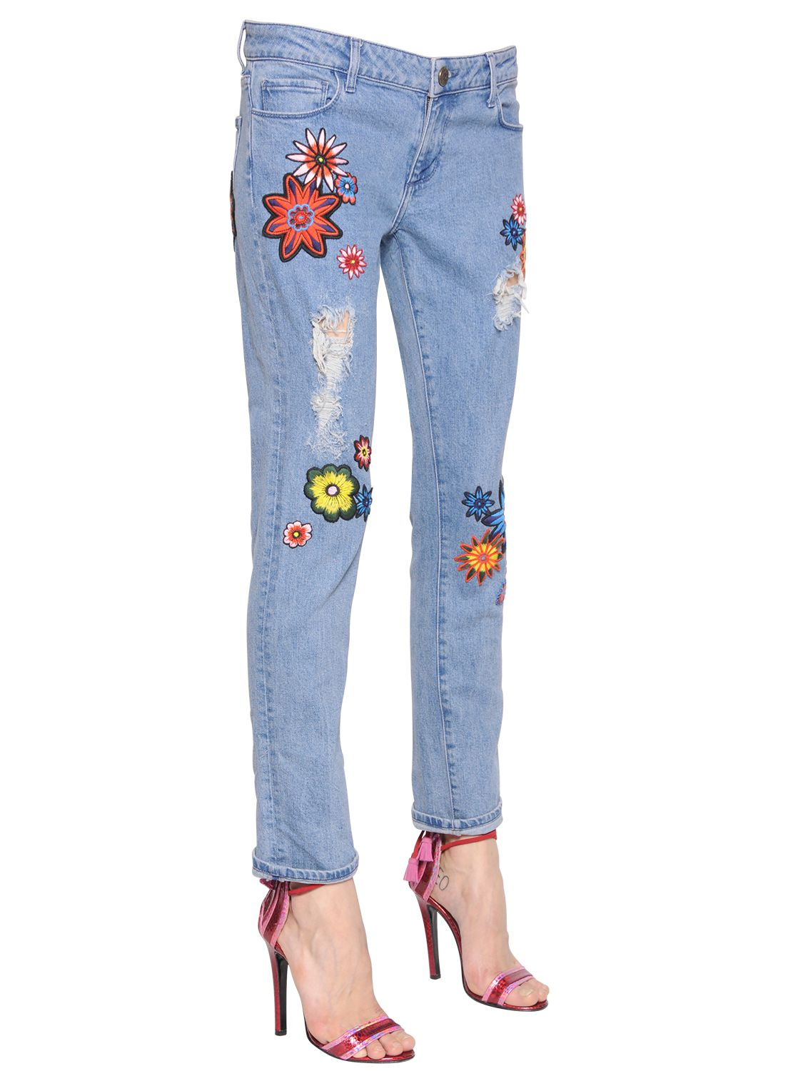 flower jeans