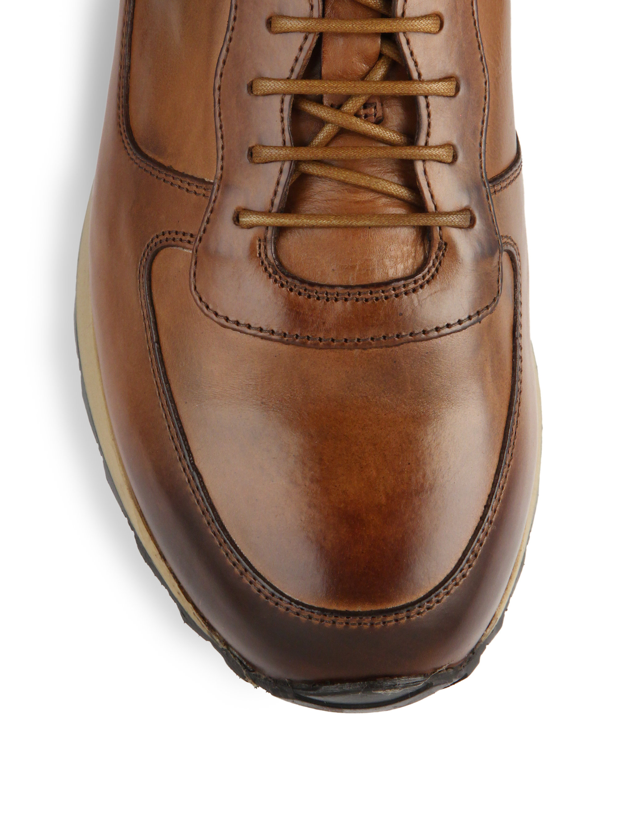 To boot Sheridan Burnished Leather Sneakers in Brown for Men (COGNAC