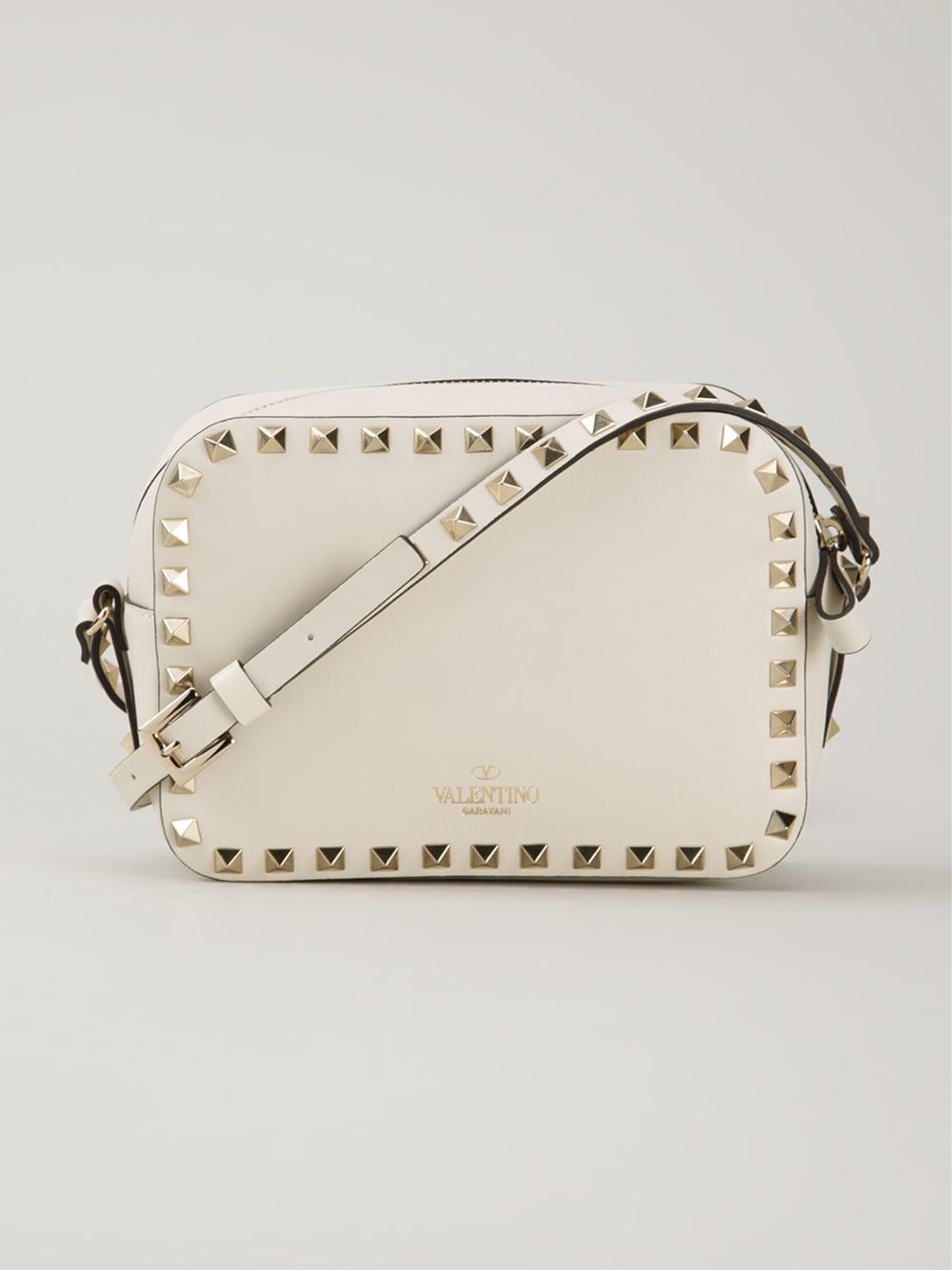 Lyst Valentino Rockstud Leather Cross Body Bag In White Gallery