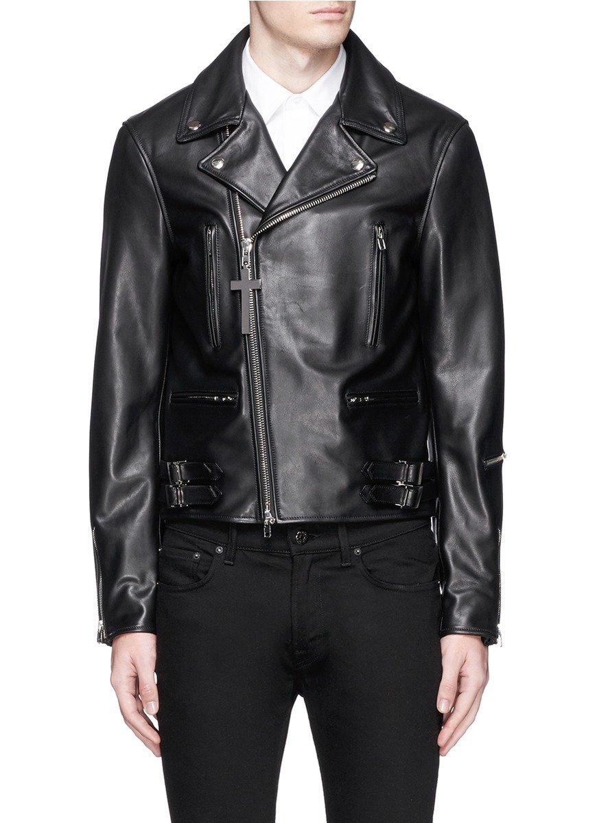 Lyst - Givenchy Leather Biker Jacket in Black for Men