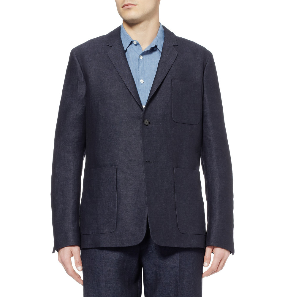 Margaret Howell Woven-Linen Suit Jacket in Blue for Men - Lyst