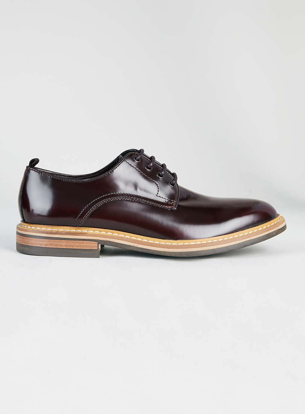 Topman Burgundy Leather Derby Shoes in Red for Men | Lyst