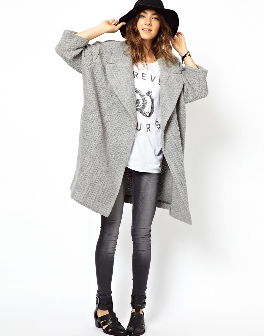 new look grey coatigan