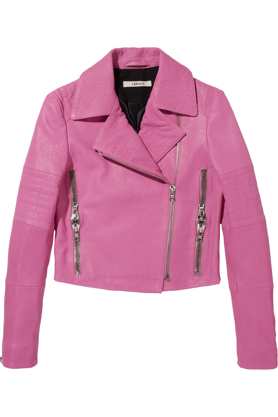 Lyst - J Brand Aiah Leather Biker Jacket in Pink