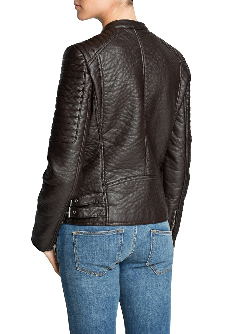 Mango Quilted Faux Leather Biker Jacket In Black Lyst Gallery