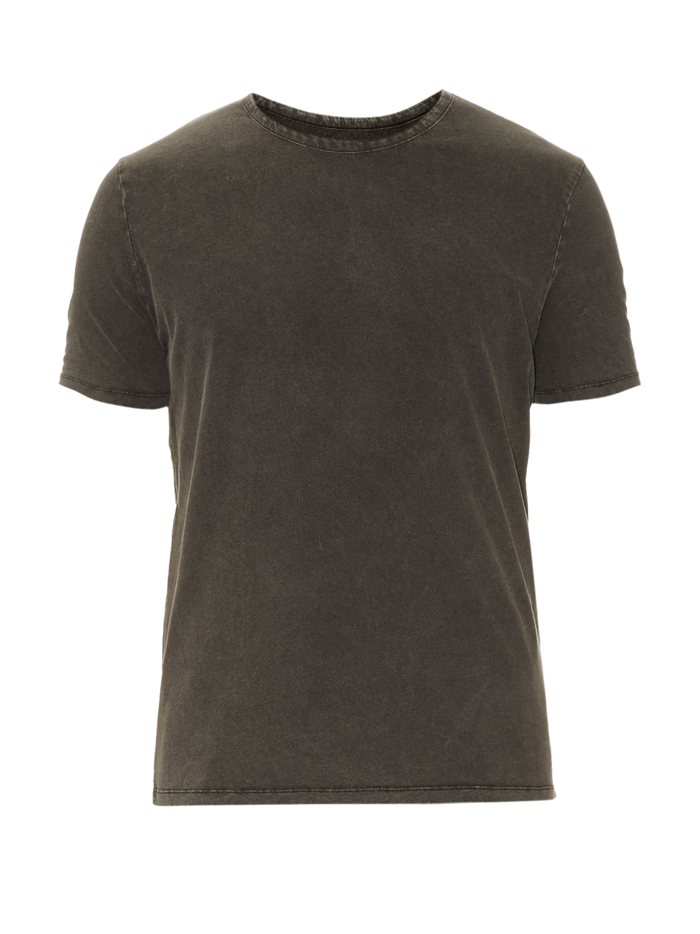 Lyst American Vintage Crewneck Washed Cotton Tshirt in Gray for Men