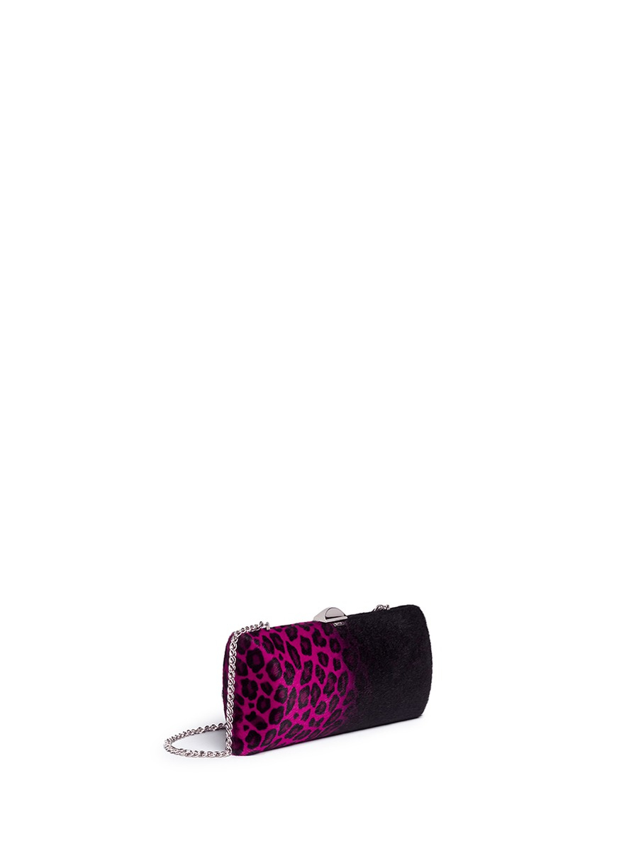 Lyst Rodo Dégradé Leopard Print Pony Hair Clutch in Pink