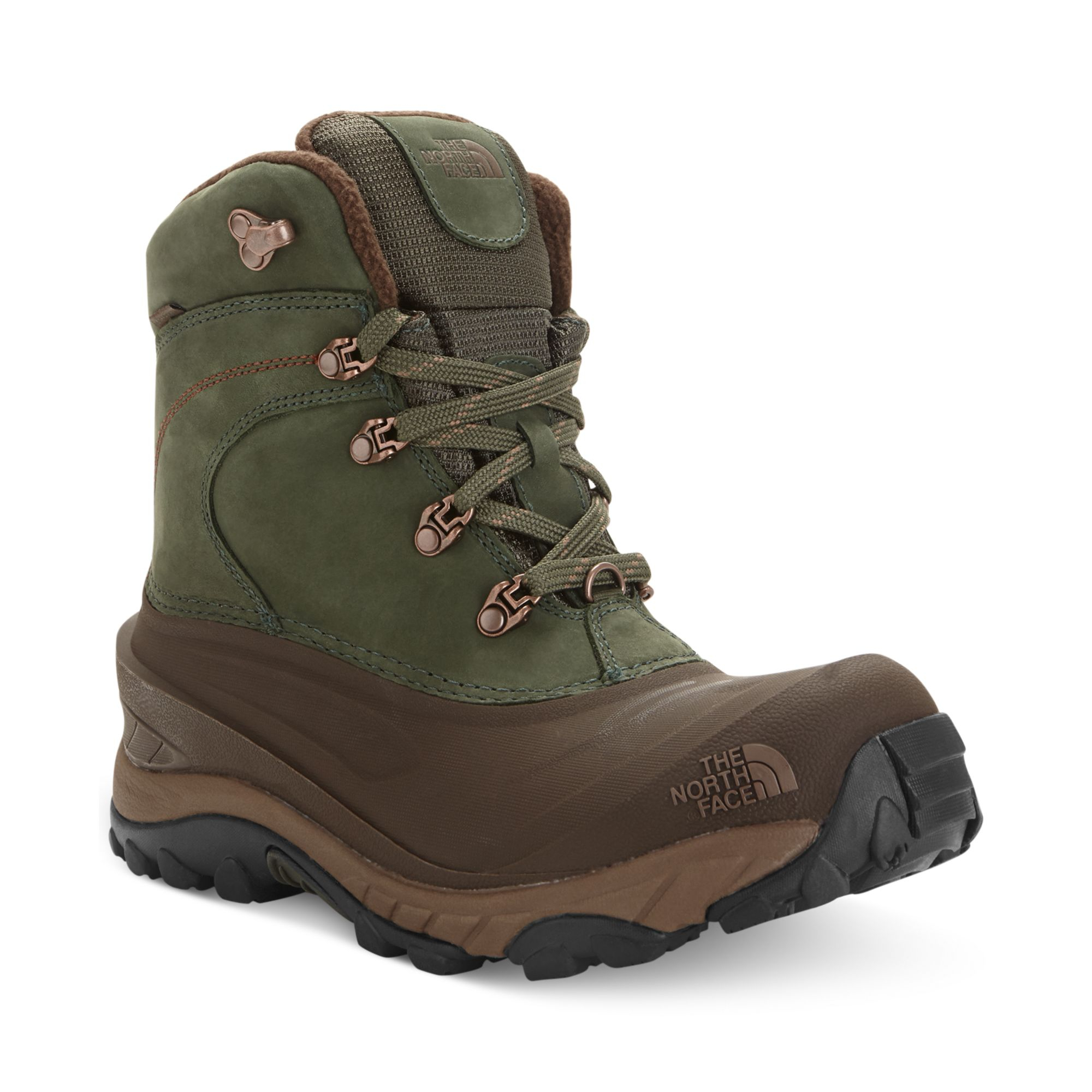 The North Face Chilkat Nubuck Waterproof Boots in Green for Men (Brown ...