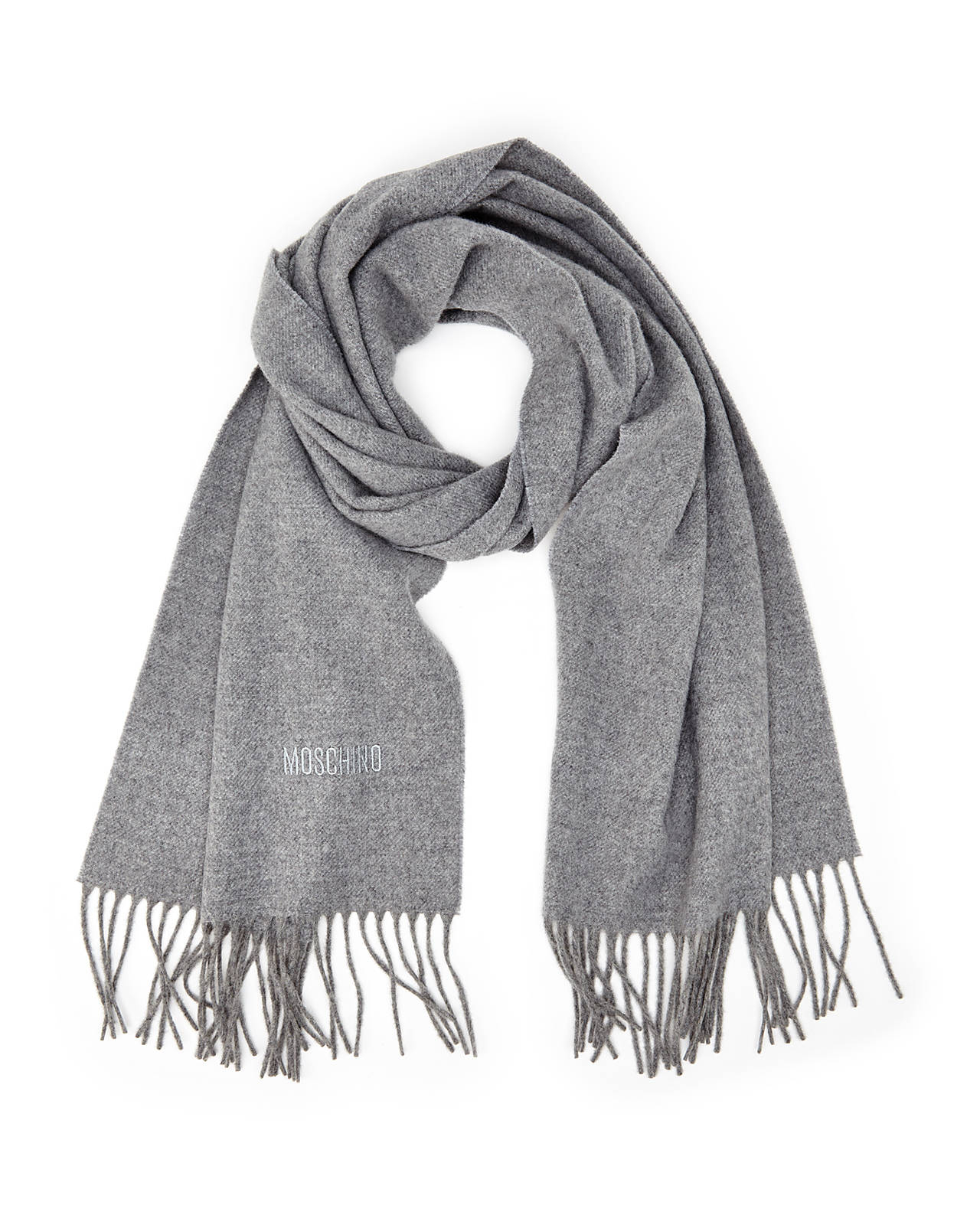 Moschino Solid Embroidered Scarf in Gray for Men (Grey) | Lyst
