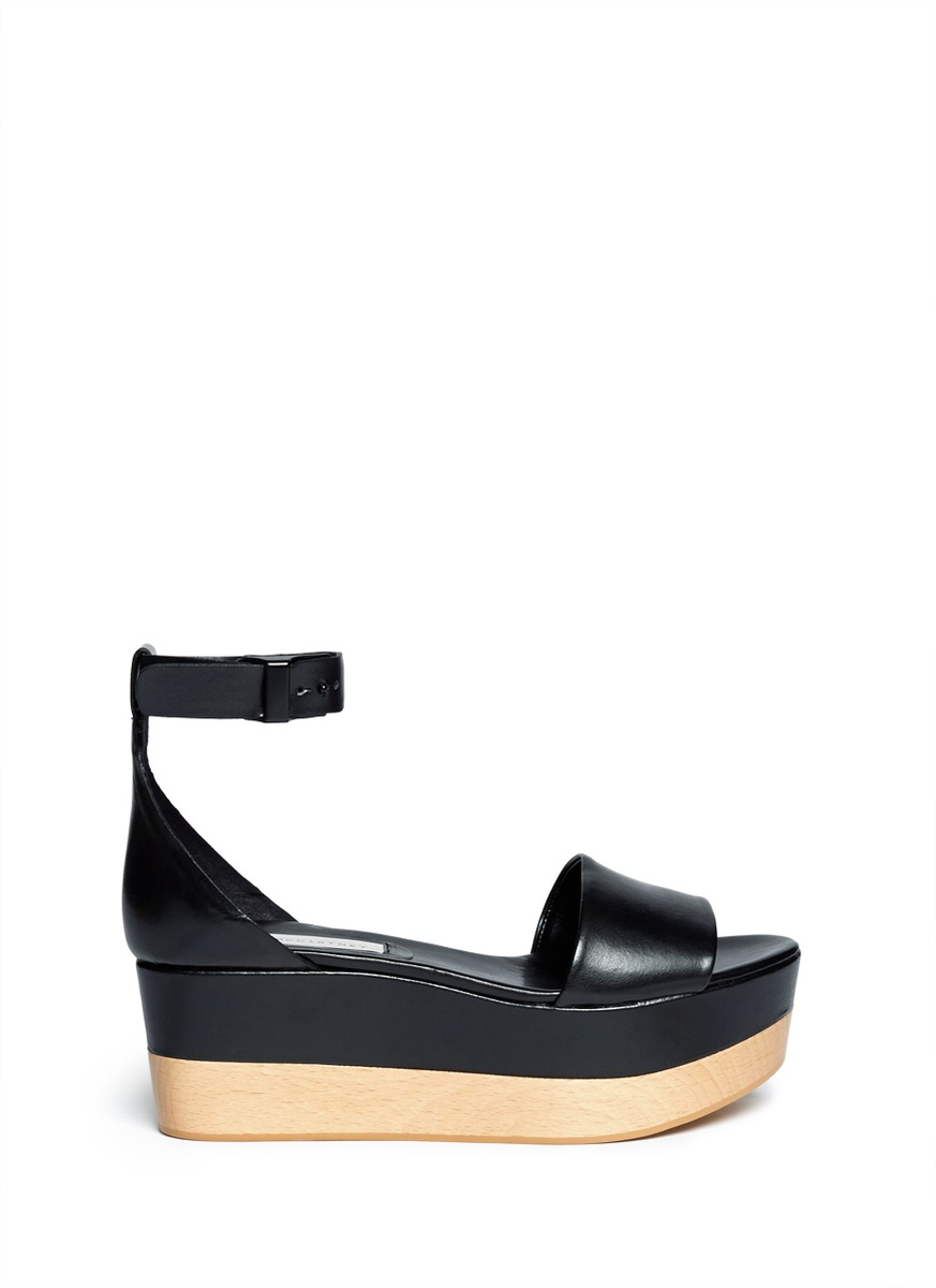 Lyst - Stella McCartney Ankle Strap Flatform Sandals in Black