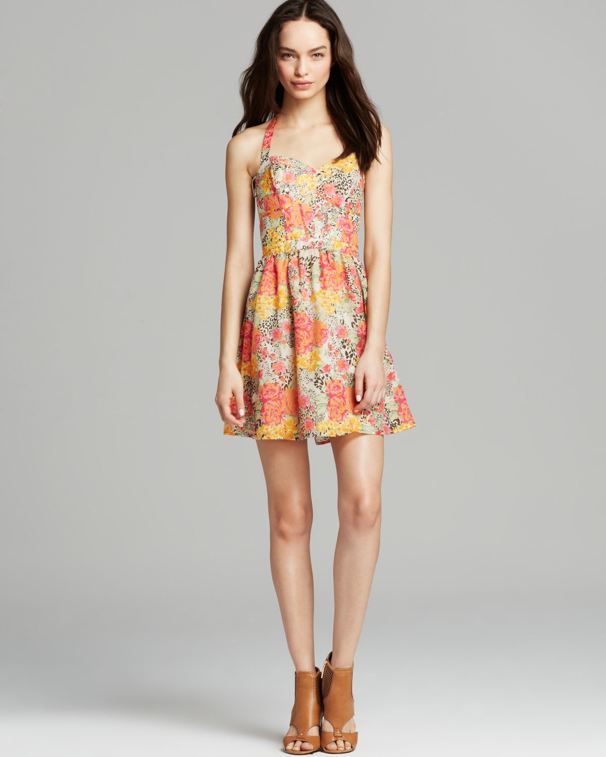 Lyst - Guess Dress - Baja Floral Leopard