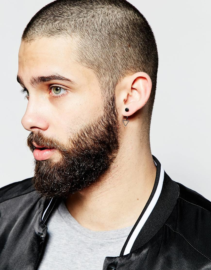 Lyst Asos Triangle Drop Earrings In Matte Black Gallery