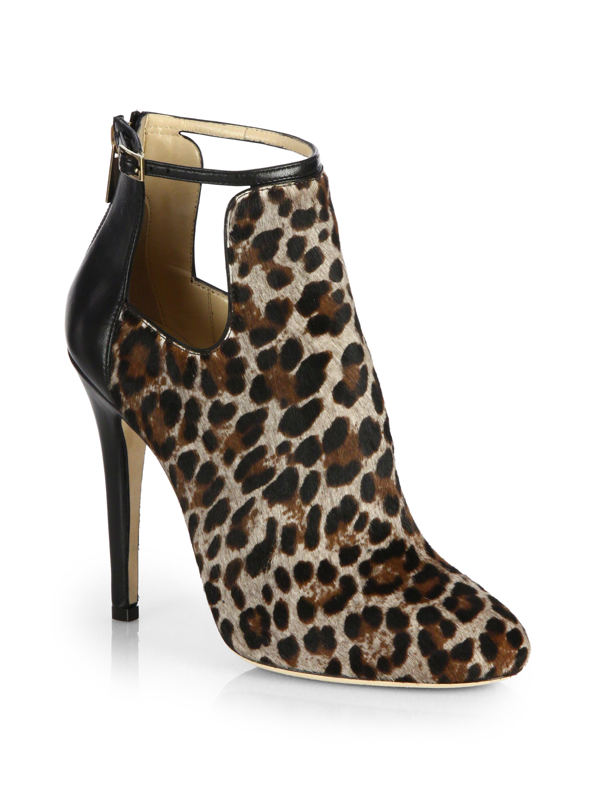 Lyst - Jimmy Choo Luther Calf Hair Cutout Booties