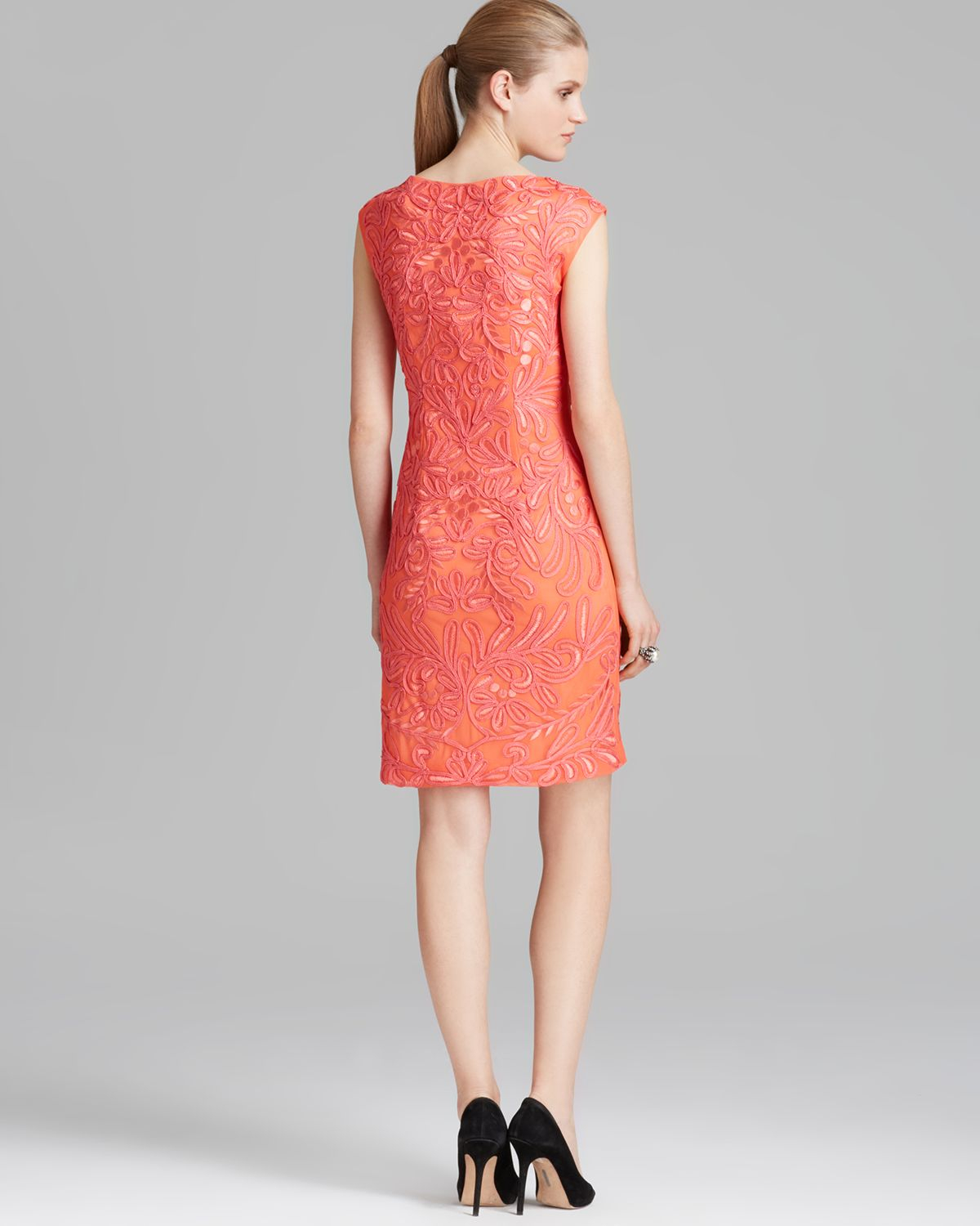 Lyst Sue Wong Dress Soutache Cap Sleeve In Red Gallery