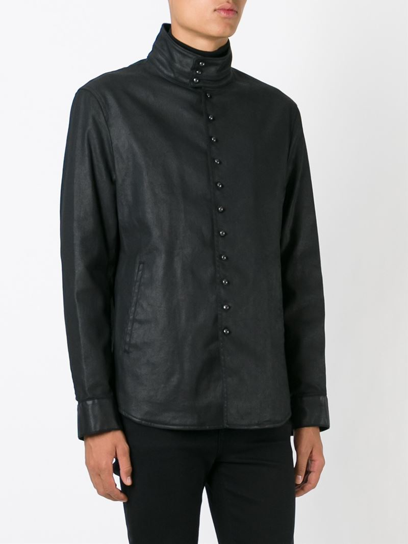 Lyst - John Varvatos Standing Collar Jacket in Black for Men