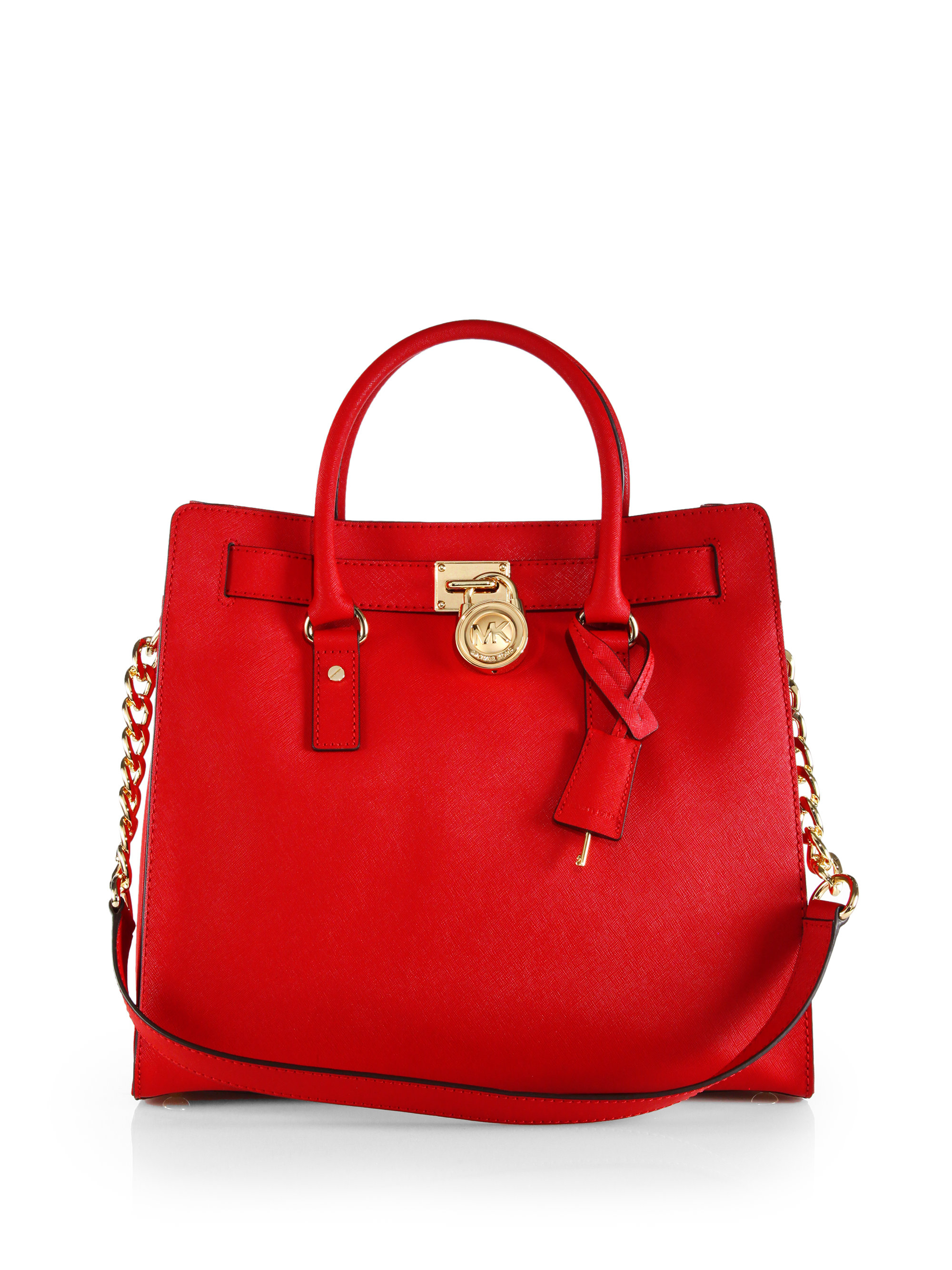Lyst - Michael Michael Kors Hamilton Large Tote in Red